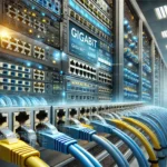 Сучасний дата-центр з Ethernet-комутаторами і кабелями Cat6
