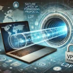 Ілюстрація безпечного VPN-тунелю з використанням протоколу L2F: з’єднання між віддаленим користувачем і корпоративним сервером через зашифроване цифрове середовище